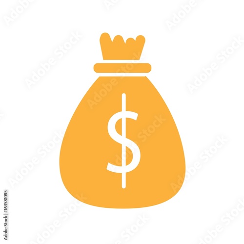 Money bag flat icon.