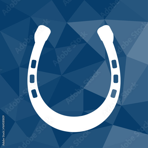 Hufeisen - Icon mit geometrischem Hintergrund blau