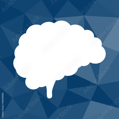 Gehirnhälfte - Brainstorming - Icon mit geometrischem Hintergrund blau