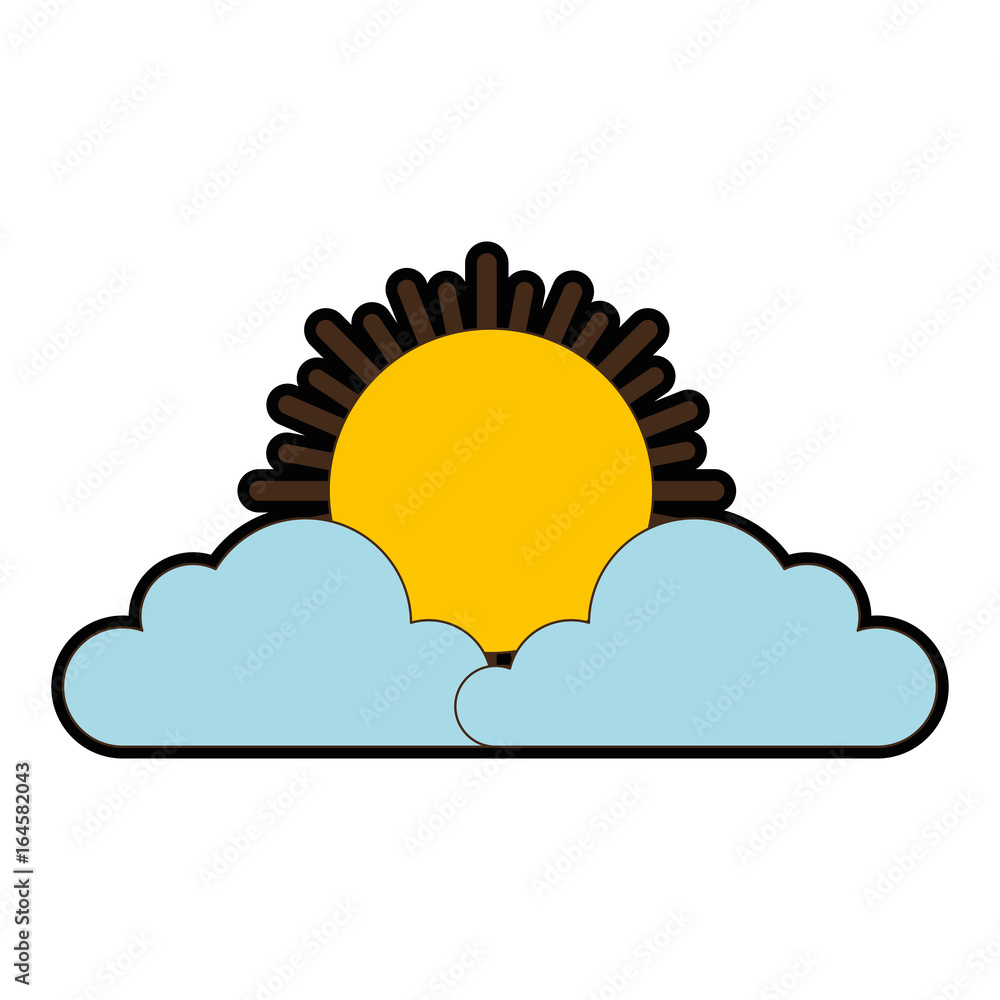 cloud and sun icon over white background vector illustration cloud and sun icon over white background vector illustration