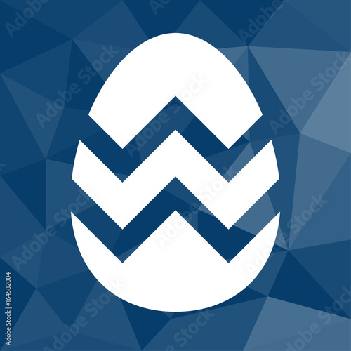 Osterei - Icon mit geometrischem Hintergrund blau