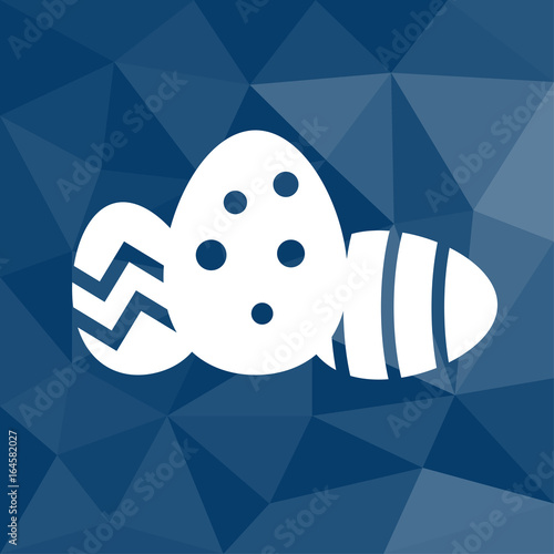 Ostereier - Icon mit geometrischem Hintergrund blau