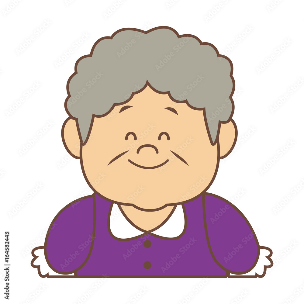 portrait of lovely grandmother old woman happy