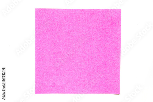 Pink color paper sheet on white background used for decoration or design element