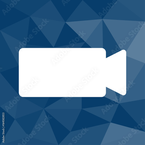 Digitalkamera - Icon mit geometrischem Hintergrund blau