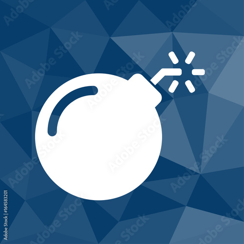 Bombe - Icon mit geometrischem Hintergrund blau