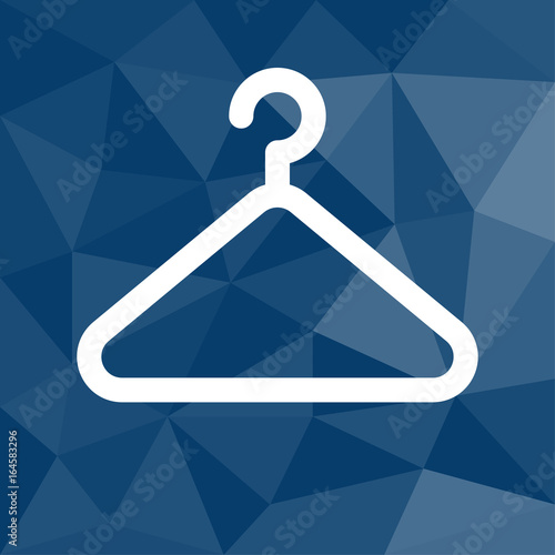 Kleiderbügel - Icon mit geometrischem Hintergrund blau