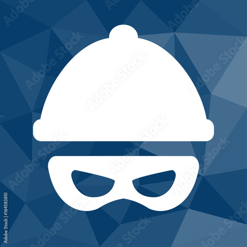 Dieb - Icon mit geometrischem Hintergrund blau