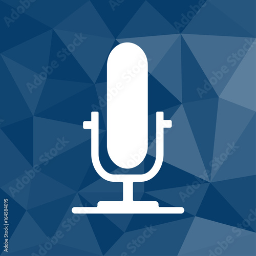 Mikrofon - Icon mit geometrischem Hintergrund blau