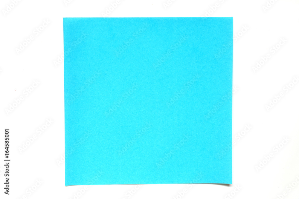 Light blue color paper sheet on white background used for decoration or design element Light blue color paper sheet on white background used for decoration or design element