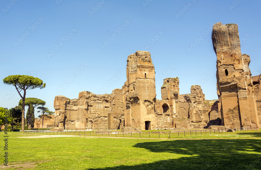 Baths of Caracalla, ancient ruins of roman public thermae Baths of Caracalla, ancient ruins of roman public thermae