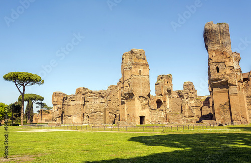 Baths of Caracalla, ancient ruins of roman public thermae © rarrarorro