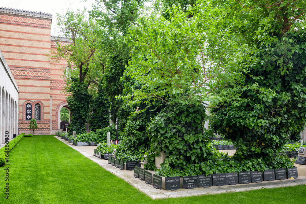 Graves in Great jewish synagogue in Budapest, Hungary