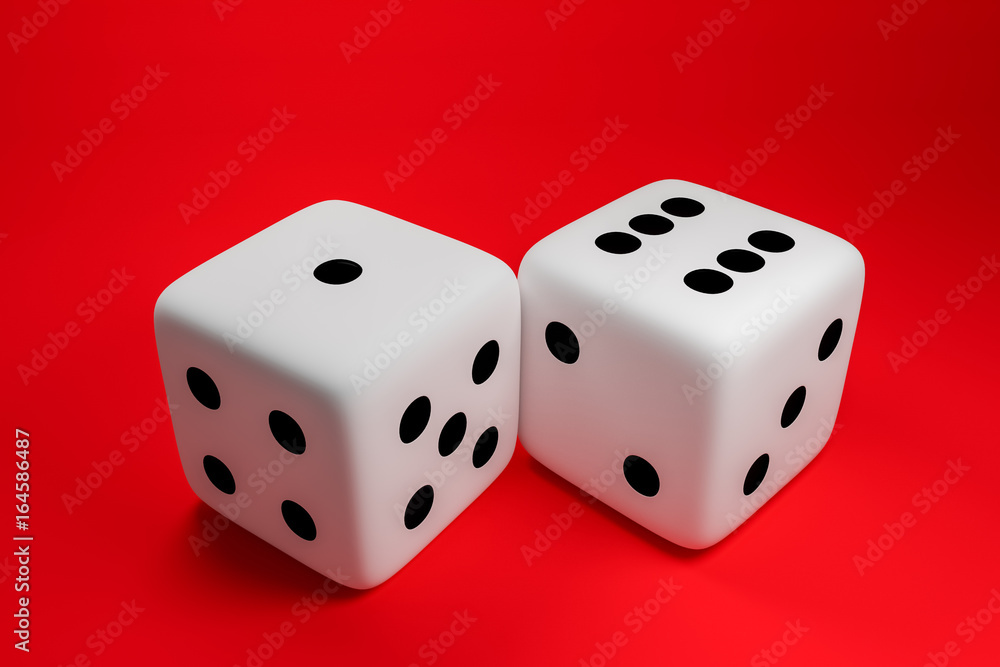 Concept of dice game.,3D rendering Concept of dice game.,3D rendering