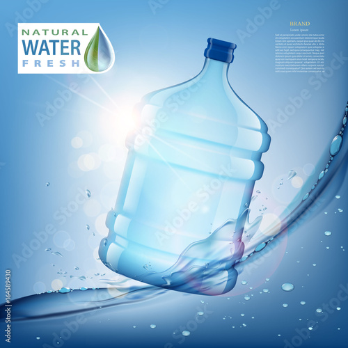 bottle with clean, fresh water