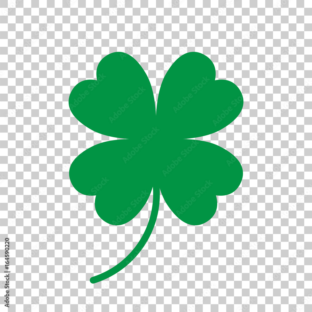 Four leaf clover vector icon. Clover silhouette simple icon illustration.