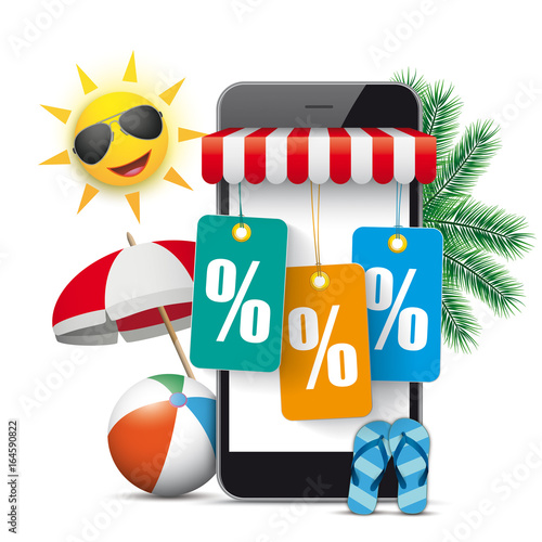 Smartphone Shop Marquee Sun Palms Price Stickers Percent