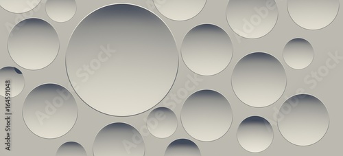 white 3d circles on white background 