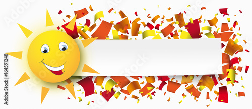 Paper Banner Funny Sun Confetti