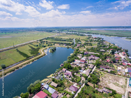 Mila 23 village in Danube Delta, Romania. Aerial view © Calin Stan