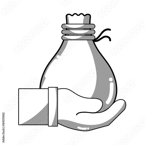 line cloth bag to save things in the hand