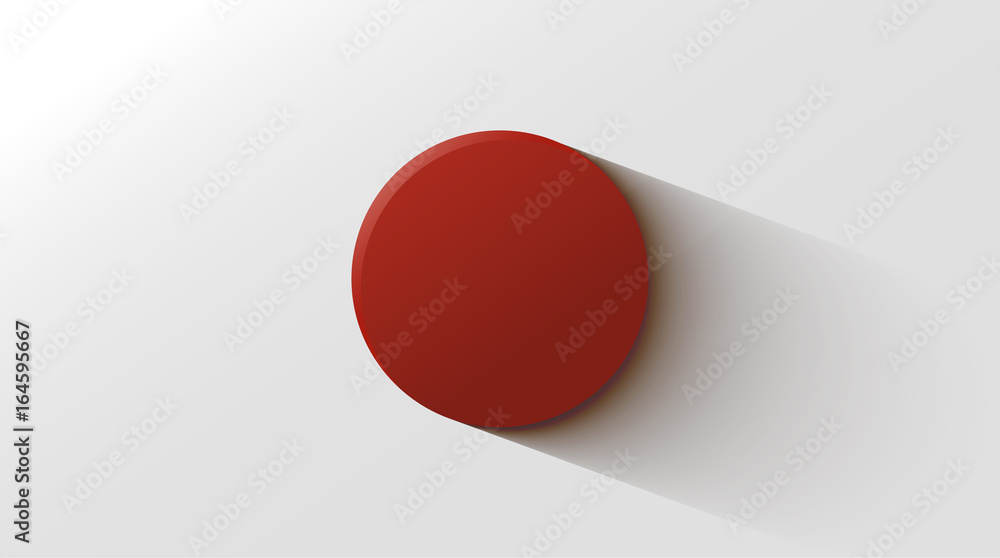 Flag of Japan with a nice smooth shadow. Vector Japanese flag