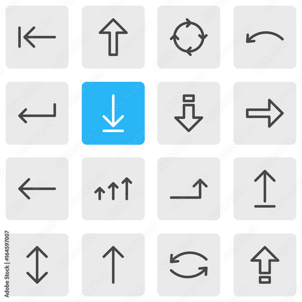 Vector Illustration Of 16 Direction Icons. Editable Pack Of Raise ...