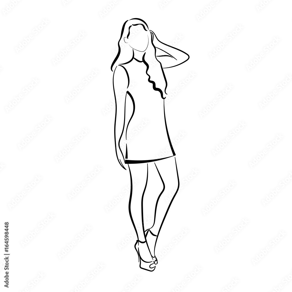 girl outline drawing｜TikTok Search