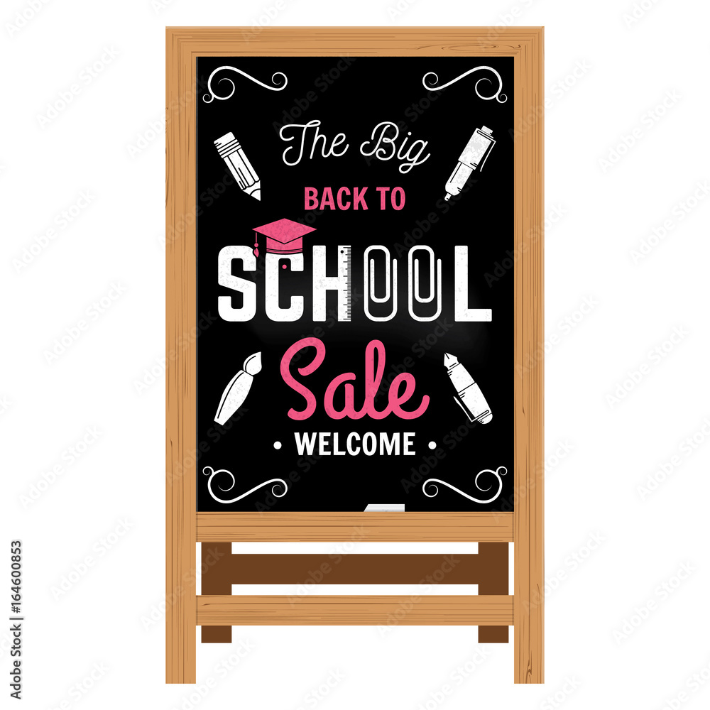 Back to School design. Wooden announcement board. Back to School design. Wooden announcement board.