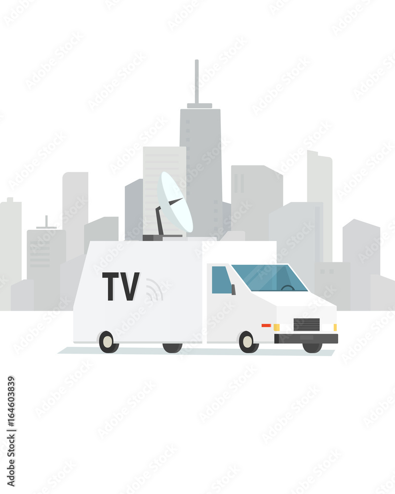 white tv van