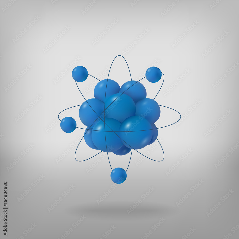 3d abstract atom structure.