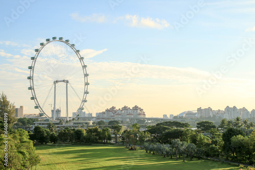 Singapore - JULY 10, 2017 : Singapore Flyer at morning - the Largest Ferris Wheel in the World.
