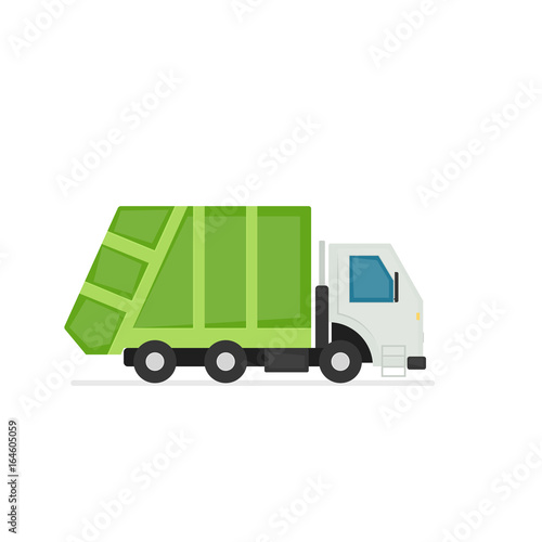 green refuse truck