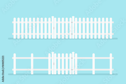 white picket fence with gate
