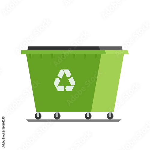 Green trash dumpster