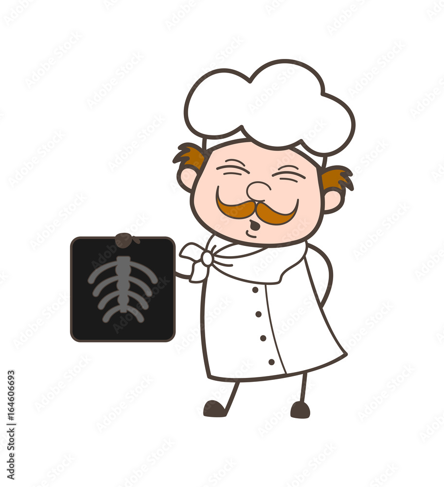 Cartoon Chef Showing X-ray Report Vector Illustration Cartoon Chef Showing X-ray Report Vector Illustration