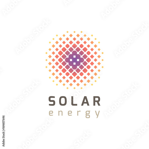 Solar Energy Company Logotype Concept. Vector.