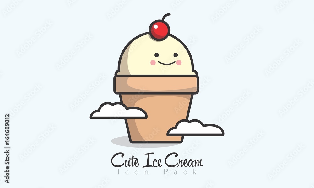 Cute Ice Cream Icon Cute Ice Cream Icon
