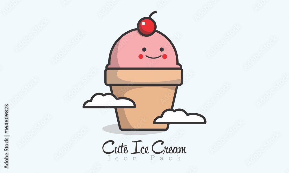 Cute Ice Cream Icon Cute Ice Cream Icon
