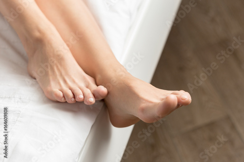 Wallpaper Mural perfect and beautiful woman legs on bed Torontodigital.ca