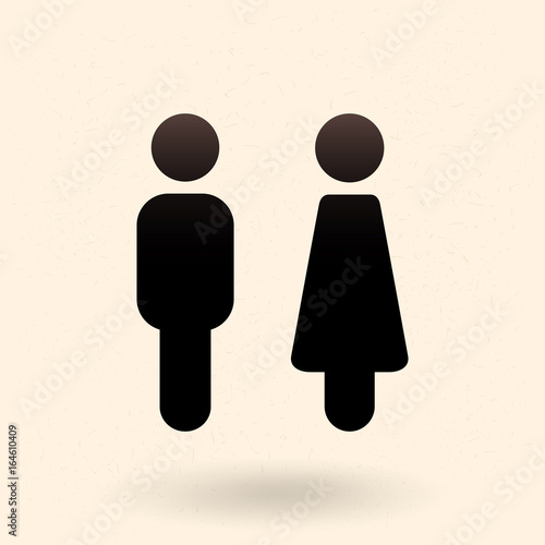 Two Vector Icons. Male and Female Gender Signs. photo