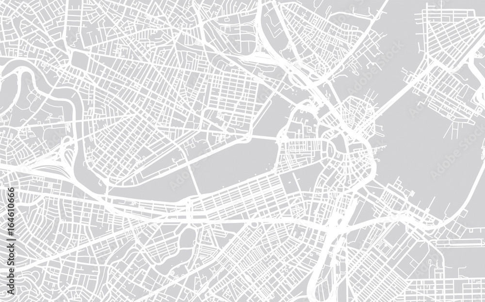 Vector city map of Boston, Massachusetts