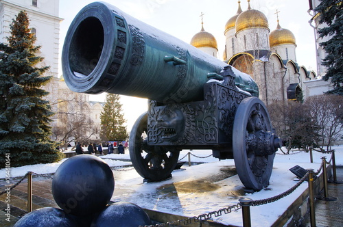 Tsar Cannon medieval artillery piece, a monument of Russian artillery and casting art.