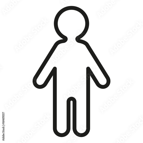 Vector Outline Silhouette Icon - Male Person