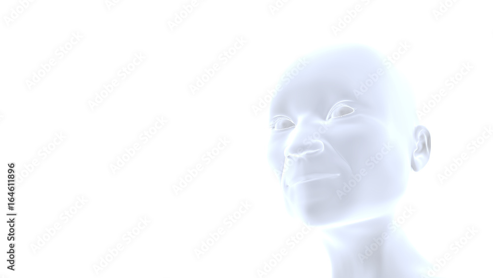 profile of a smiling elderly person looking upward (3d illustration on a white background) profile of a smiling elderly person looking upward (3d illustration on a white background)