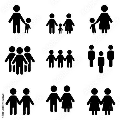 Vector Set of People Social Group Icons.