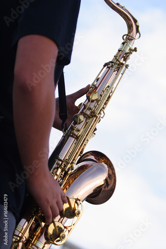 Photography Street musicians play jazz on the town square