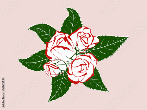 boutonniere rose with leaves