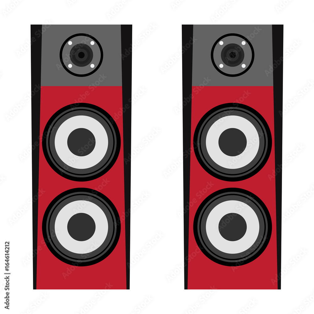 Isolated pair of speakers on a white background, Vector illustration Isolated pair of speakers on a white background, Vector illustration
