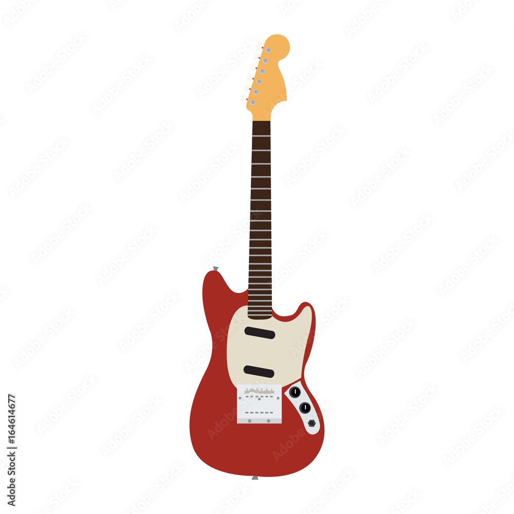 Isolated electric guitar on a white background, Vector illustration